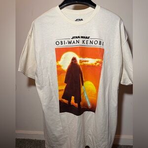 Star Wars Mens T-Shirt  Obi Wan Kenobi Standing Before Sunrise Xxl